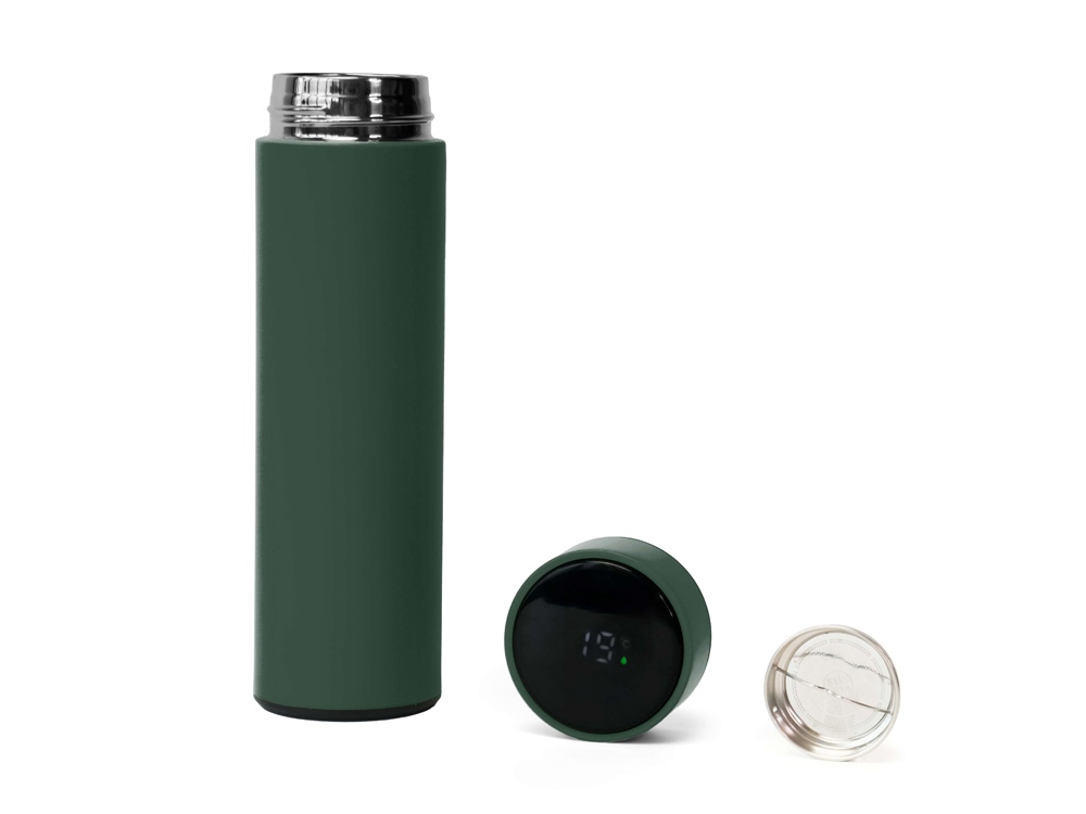 Термос FAMILY MARK LED, индикатор, soft touch