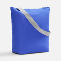 Шопер B5, синий с широкими зелеными ручками