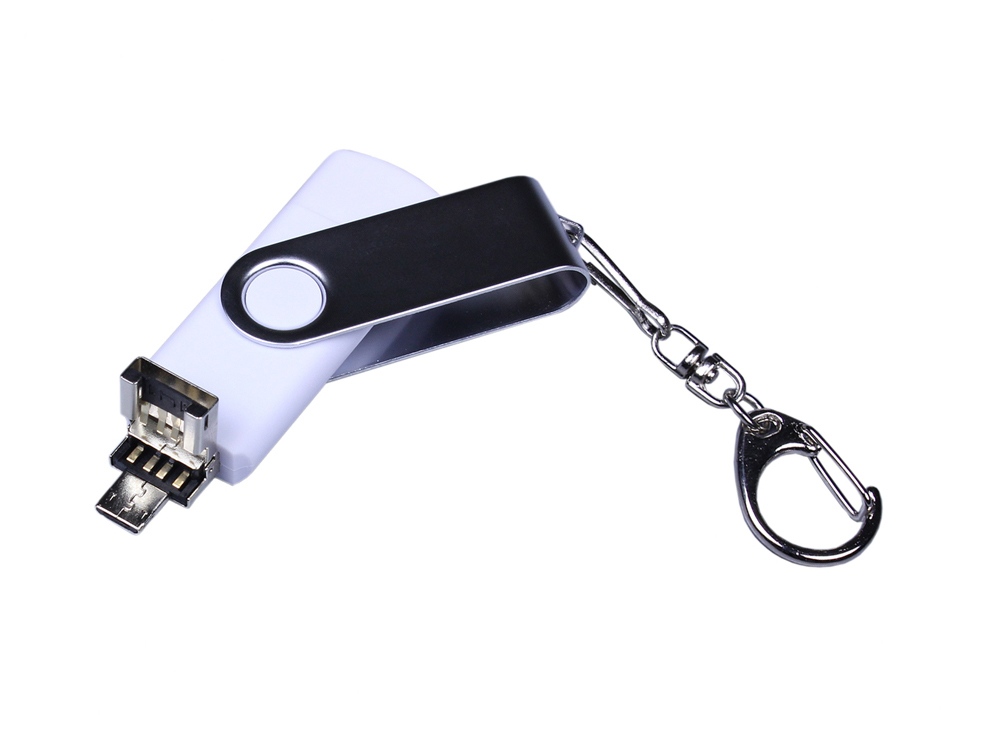 USB 2.0/micro USB/Type-C- флешка на 64 Гб c поворотным механизмом