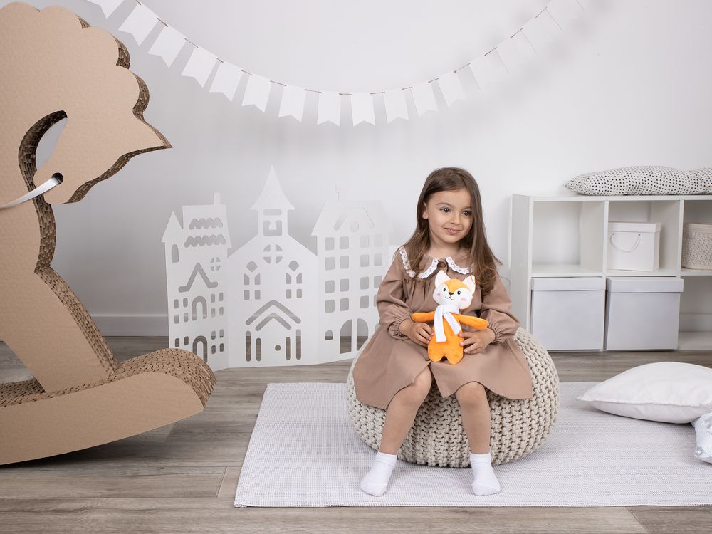 Мягкая игрушка Beastie Toys, лисенок с белым шарфом Мягкая игрушка Beastie Toys, лисенок с белым шарфом