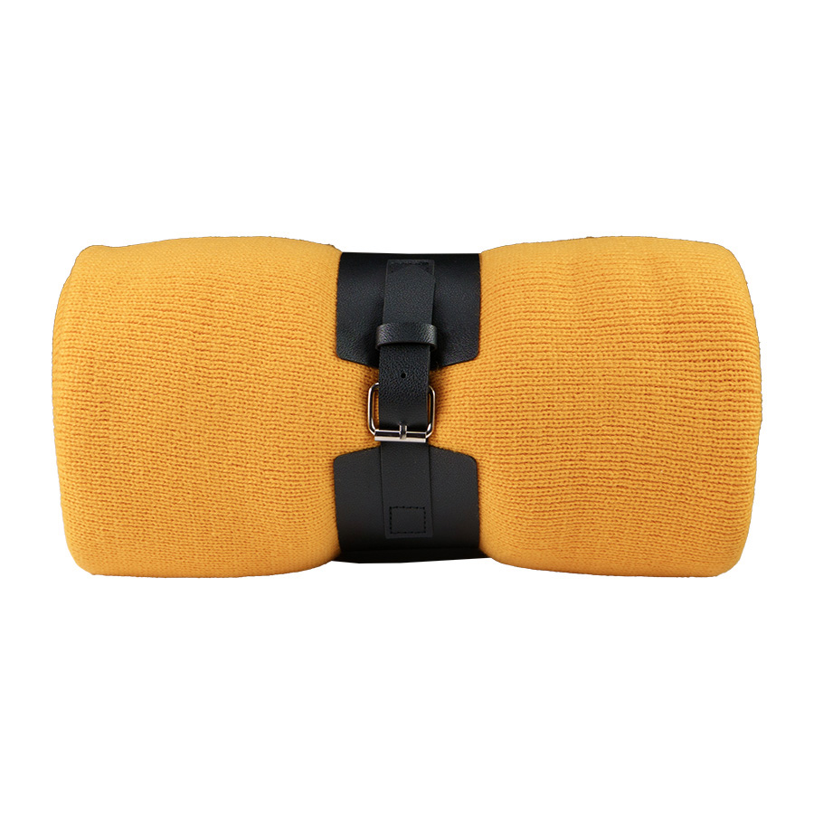 Плед  "Belt"; чёрный; 130 х 180 см; 100% акрил, с поясом