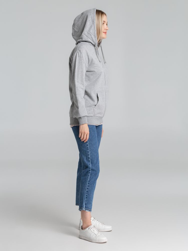 Толстовка на молнии с капюшоном Siverga 2.0, серый меланж Толстовка на молнии с капюшоном Siverga 2.0, серый меланж