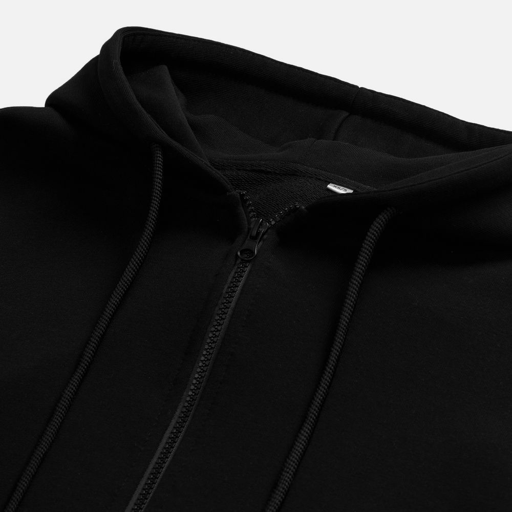 Толстовка унисекс оверсайз на молнии Zippy Terry, черная Толстовка унисекс оверсайз на молнии Zippy Terry, черная