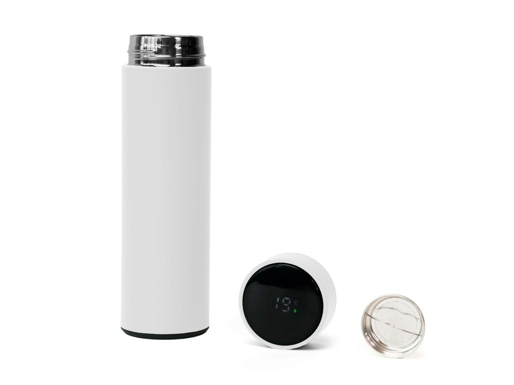 Термос FAMILY MARK LED, индикатор, soft touch