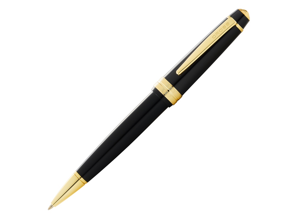 Ручка пластиковая шариковая Bailey Light Polished Black Resin and Gold Tone