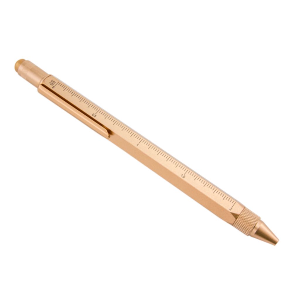 Ручка шариковая Construction, мультиинструмент, розовое золото