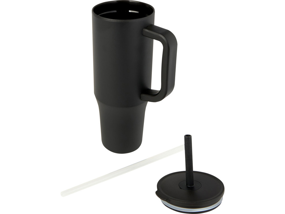 Герметичная термокружка Brady с силиконовой трубочкой, переработанная сталь, 900 мл