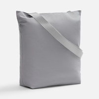 Шопер B5, серый с широкими зелеными ручками