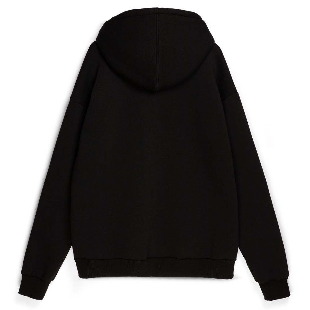 Толстовка унисекс оверсайз Zippy, черная Толстовка унисекс оверсайз Zippy, черная