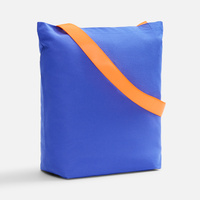 Шопер B5, синий с широкими зелеными ручками