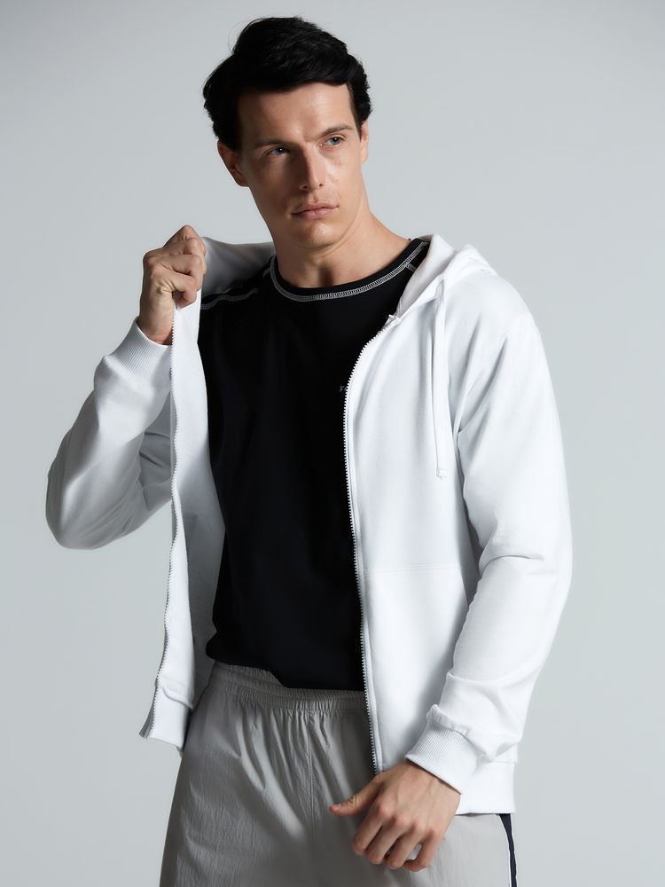 Толстовка на молнии с капюшоном Siverga 2.0, белая Толстовка на молнии с капюшоном Siverga 2.0, белая