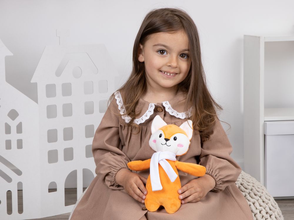 Мягкая игрушка Beastie Toys, лисенок с белым шарфом Мягкая игрушка Beastie Toys, лисенок с белым шарфом