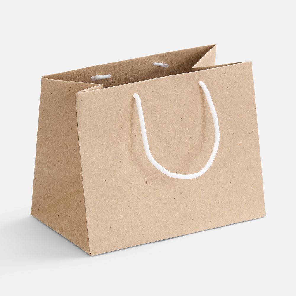 Пакет бумажный Stor, неокрашенный с черными ручками