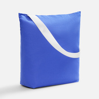 Шопер B5, синий с широкими зелеными ручками