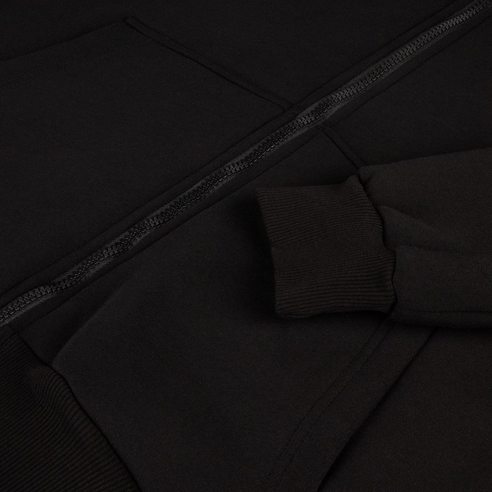 Толстовка унисекс оверсайз Zippy, черная Толстовка унисекс оверсайз Zippy, черная