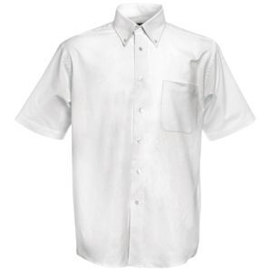 Рубашка "Short Sleeve Oxford Shirt", белый_XL, 70% х/б, 30% п/э, 130 г/м2