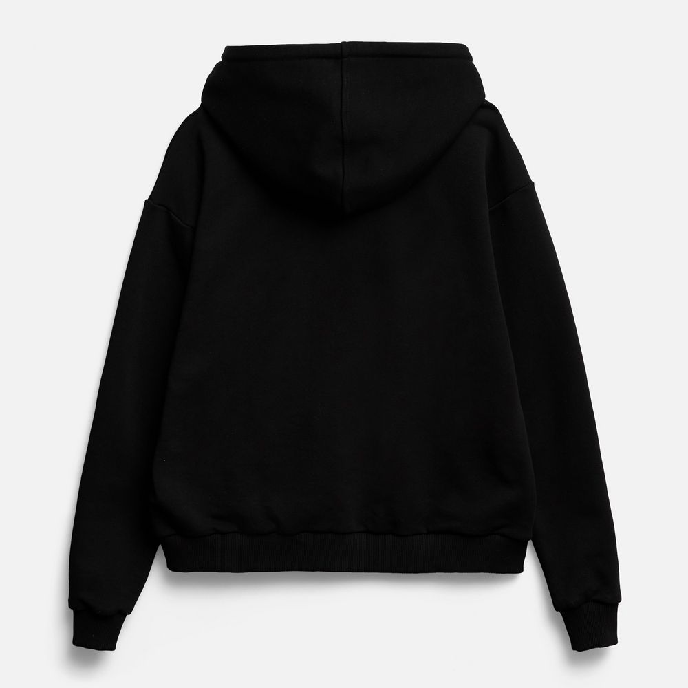 Толстовка унисекс оверсайз на молнии Zippy Terry, черная Толстовка унисекс оверсайз на молнии Zippy Terry, черная