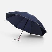 Зонт наоборот складной Futurum со светоотражающим кантом, черный