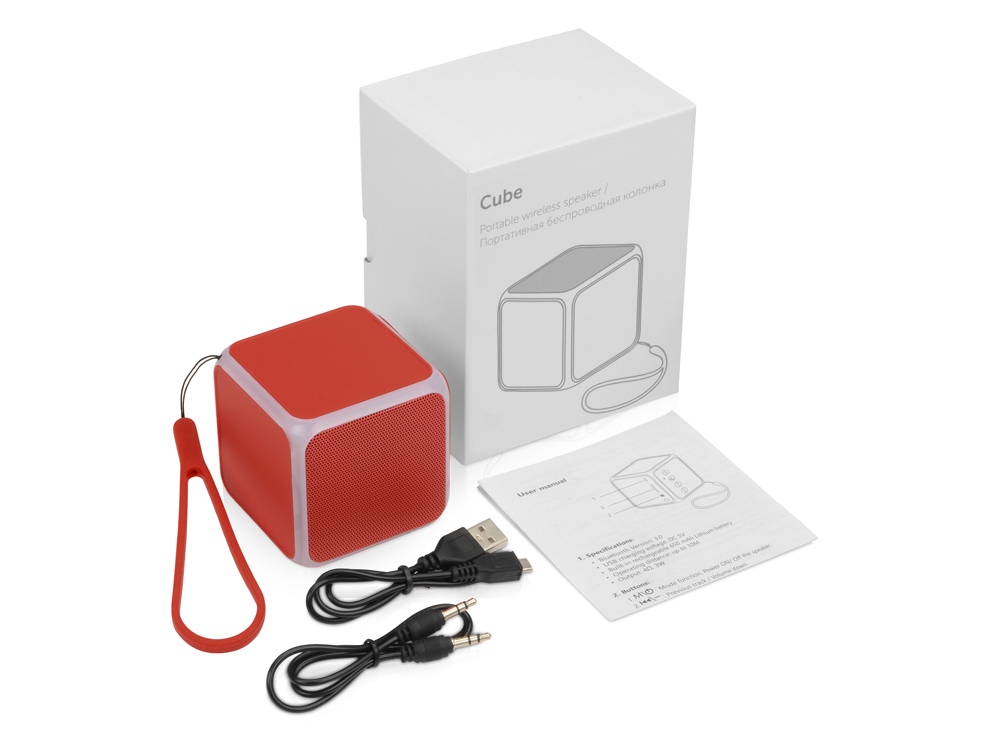 Портативная колонка Cube с подсветкой