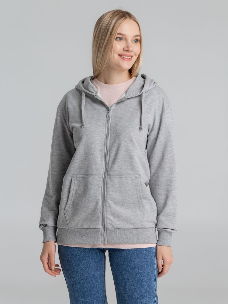 Толстовка на молнии с капюшоном Siverga 2.0, серый меланж Толстовка на молнии с капюшоном Siverga 2.0, серый меланж