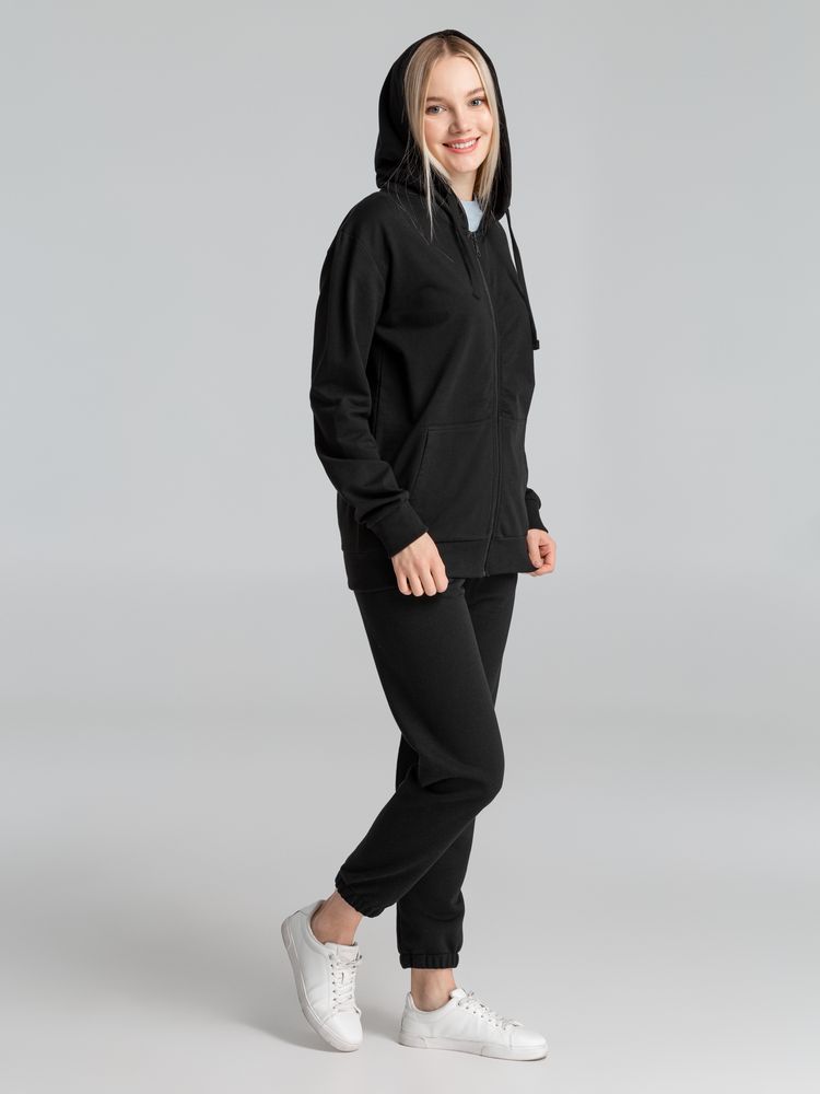 Толстовка на молнии с капюшоном Siverga 2.0, черная Толстовка на молнии с капюшоном Siverga 2.0, черная