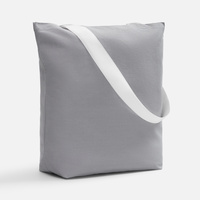 Шопер B5, серый с широкими зелеными ручками