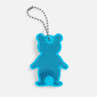 Пешеходный светоотражатель с цепочкой «Мишка», белый