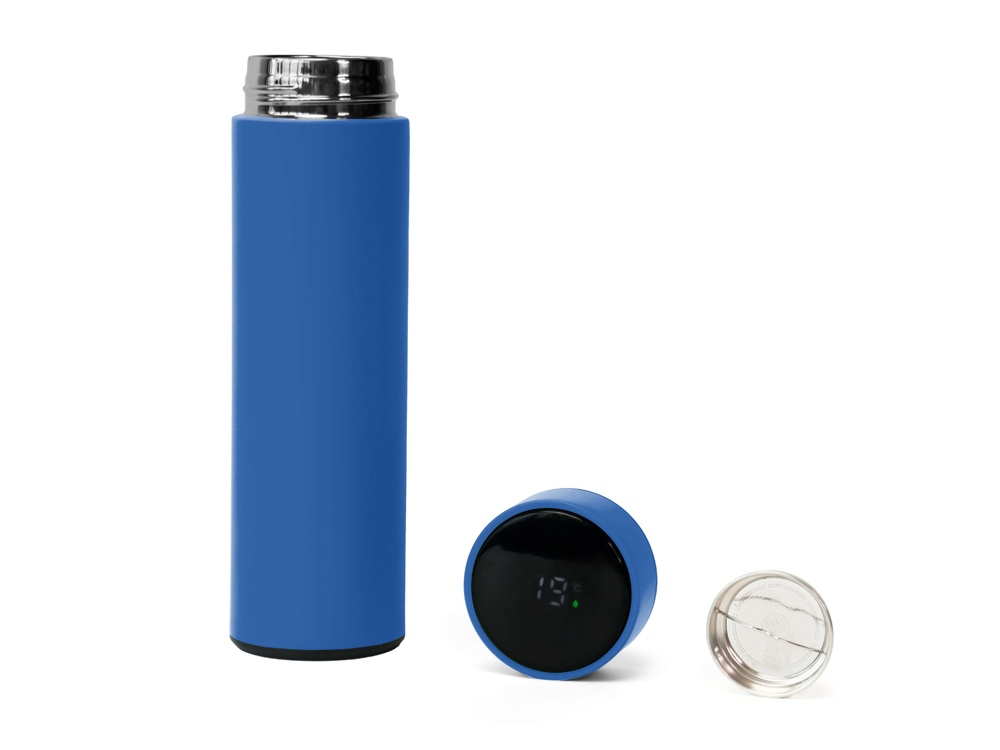 Термос FAMILY MARK LED, индикатор, soft touch