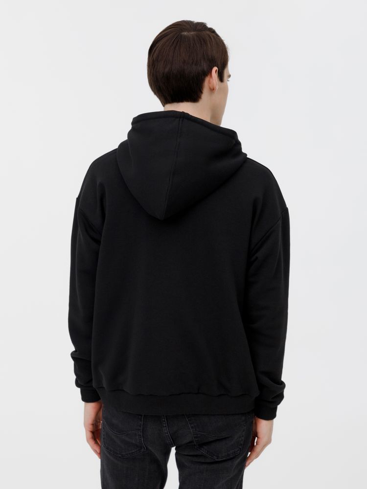 Толстовка унисекс оверсайз на молнии Zippy Terry, черная Толстовка унисекс оверсайз на молнии Zippy Terry, черная