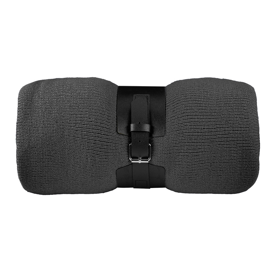 Плед  "Belt"; чёрный; 130 х 180 см; 100% акрил, с поясом