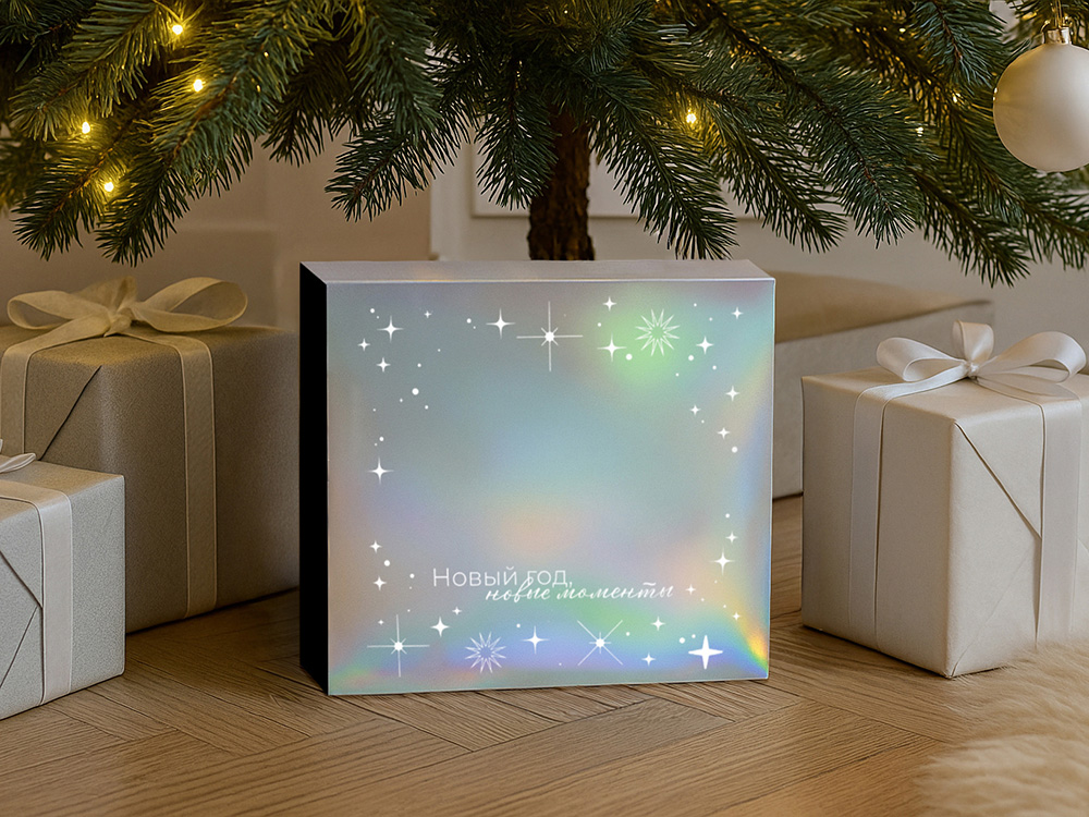 Подарочная коробка с голографическим шубером Aurora, L