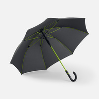 Зонт-трость с цветными спицами Color Style, зеленое яблоко, с серой ручкой
