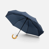 Зонт складной Classic, темно-синий с темной ручкой