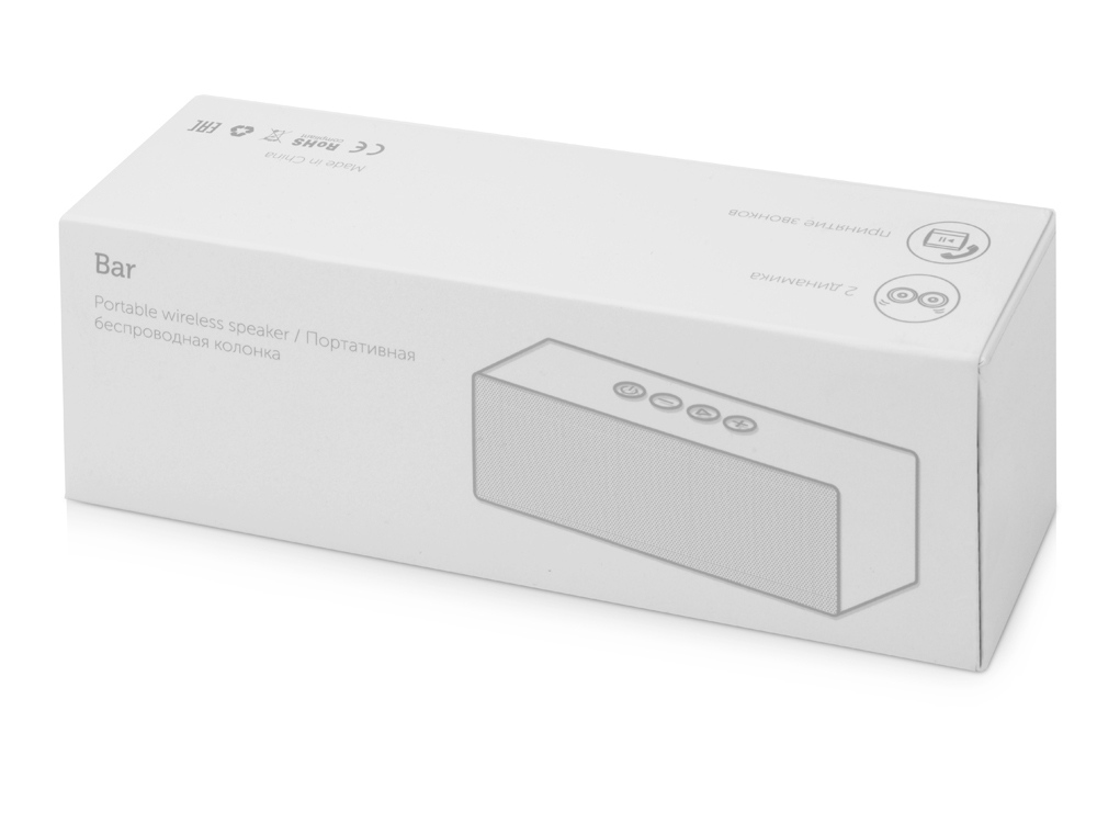 Портативная колонка Bar со стереодинамиками, soft touch