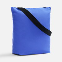 Шопер B5, синий с широкими зелеными ручками