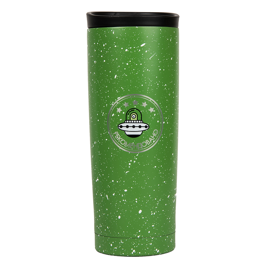 Термокружка вакуумная SPACE;  450 мл; зеленый; металл/пластик