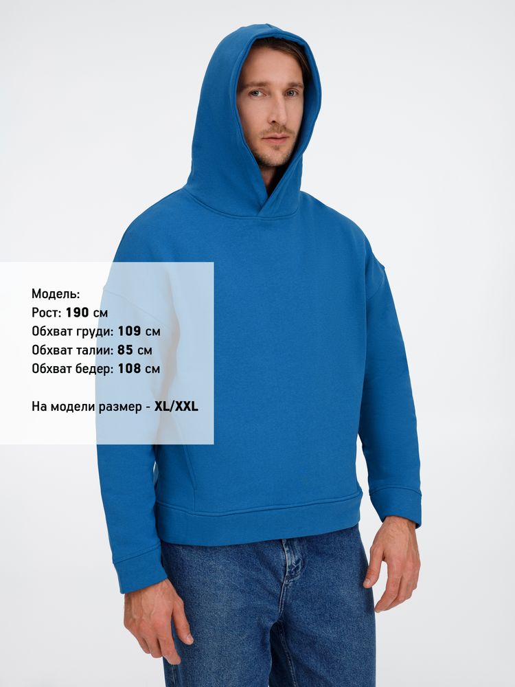 Худи оверсайз унисекс Tolla, синее (джинс)
