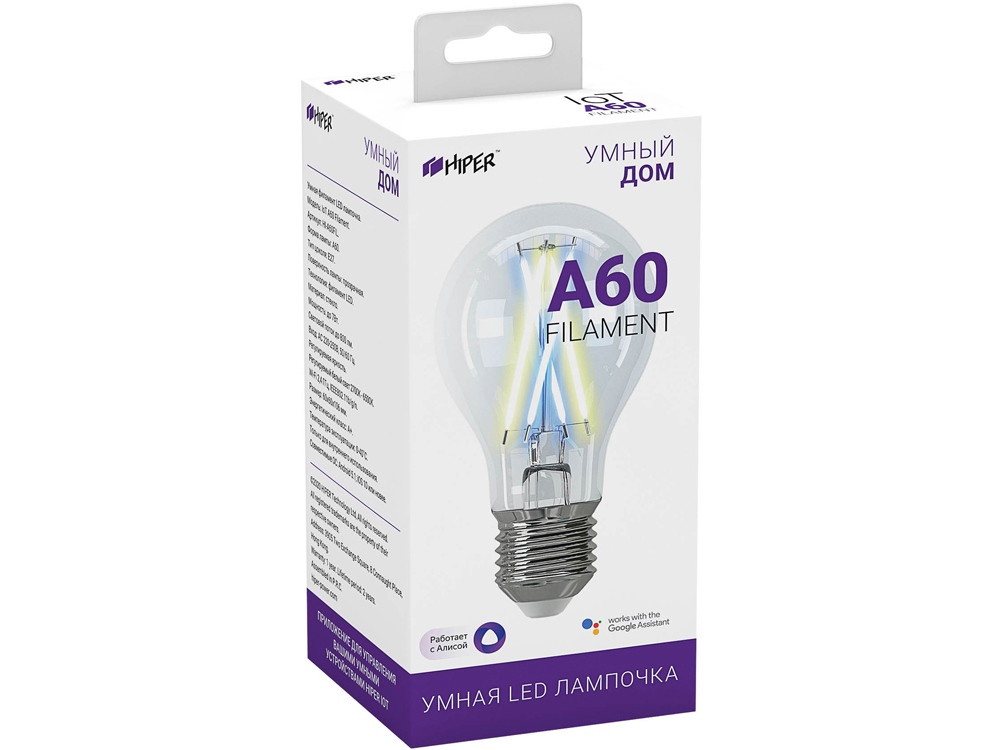 Умная LED лампочка IoT A60 Filament Умная LED лампочка IoT A60 Filament