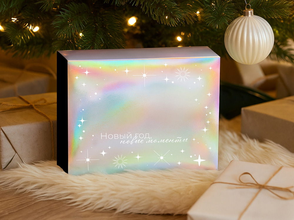 Подарочная коробка с голографическим шубером Aurora, XL