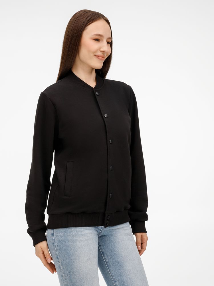 Бомбер унисекс Nuppu, черный Бомбер унисекс Nuppu, черный