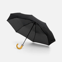 Зонт складной Classic, темно-синий с темной ручкой