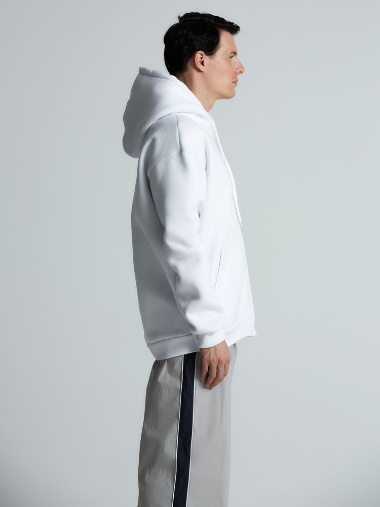 Толстовка унисекс оверсайз Zippy, белая Толстовка унисекс оверсайз Zippy, белая