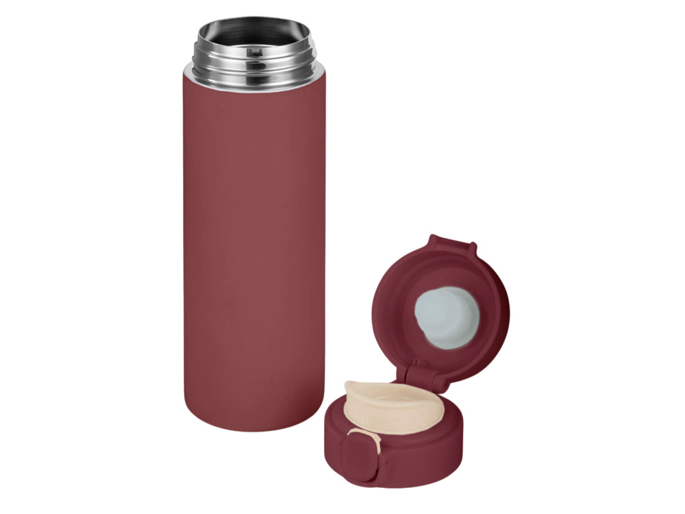 Вакуумная термокружка c кнопкой Guard, soft-touch, 400 мл, тубус