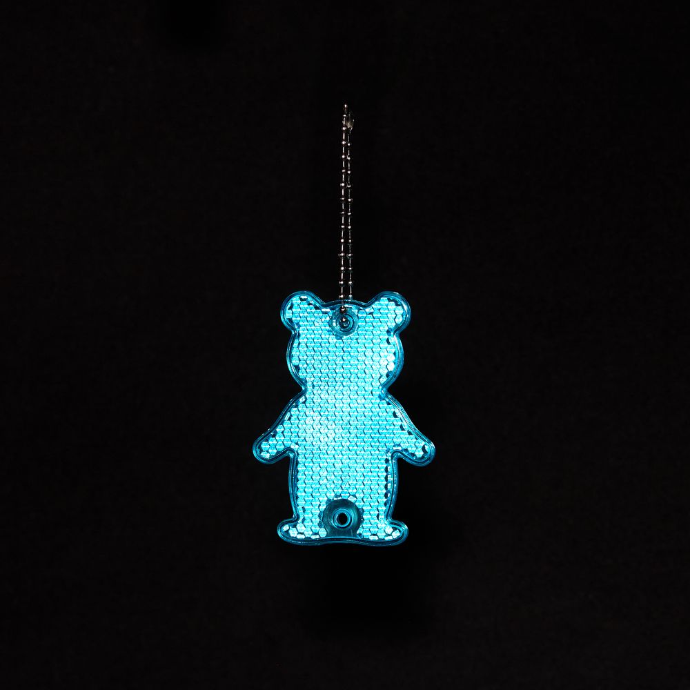 Пешеходный светоотражатель с цепочкой «Мишка», синий