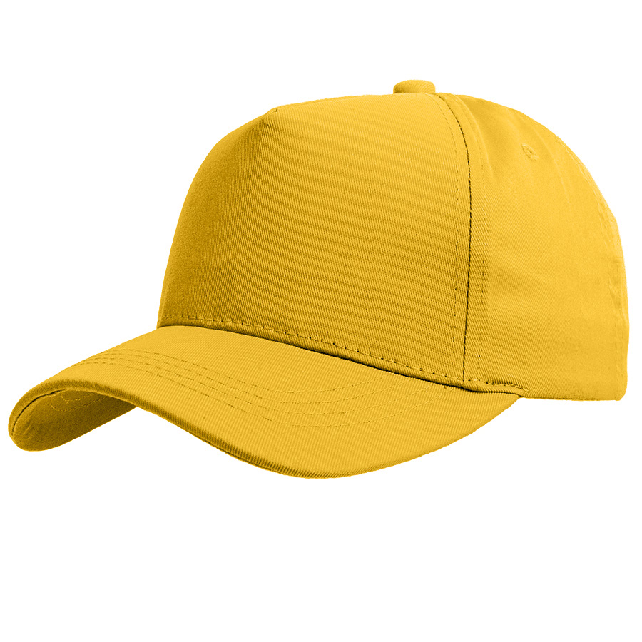 Бейсболка "Breeze", 5 клиньев,  застежка на липучке; жёлтый; 100% хлопок; плотность 150 г/м2