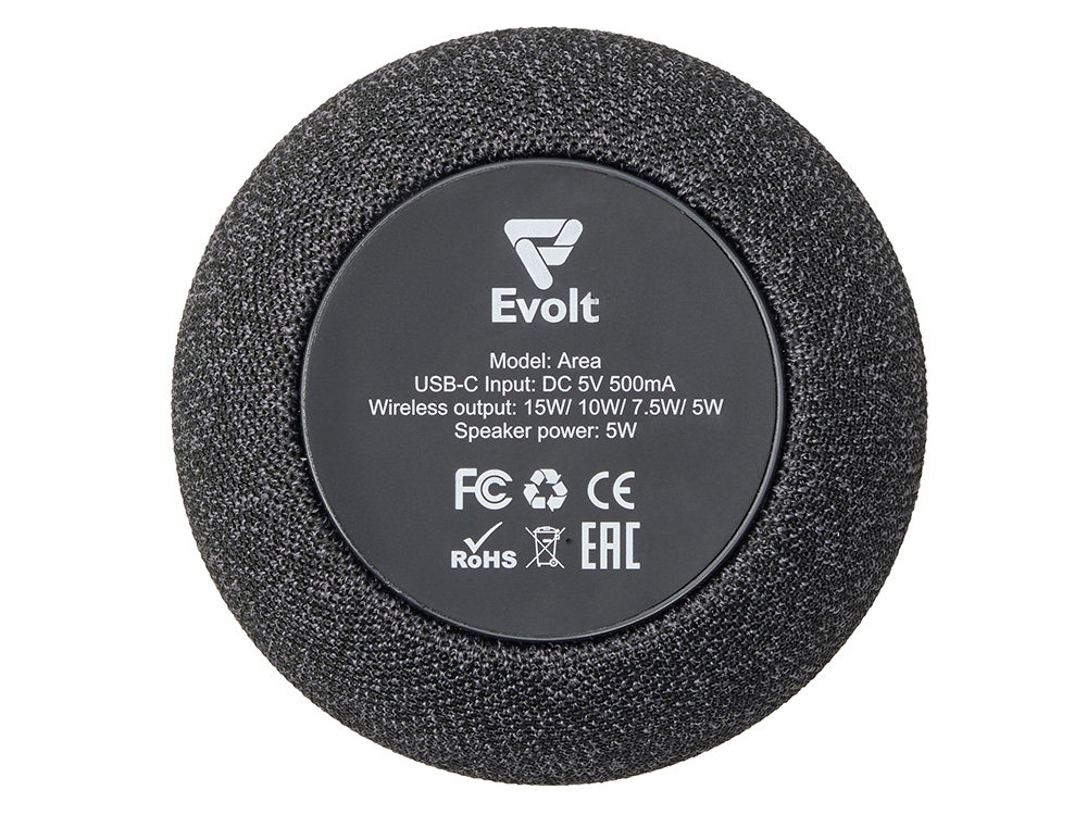Портативная колонка с беспроводной зарядкой Ареа, 5 Вт