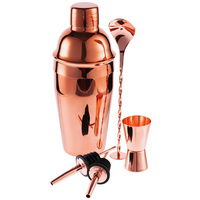 Набор для приготовления коктейлей Pourpour, медный с серебристой линией
