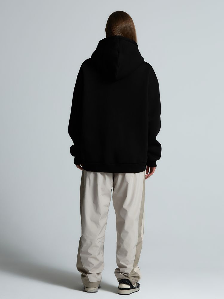 Толстовка унисекс оверсайз Zippy, черная Толстовка унисекс оверсайз Zippy, черная