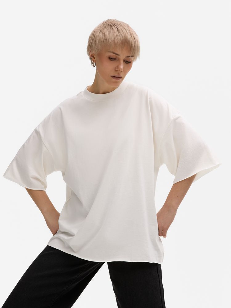 Футболка унисекс оверсайз T1, молочно-белая