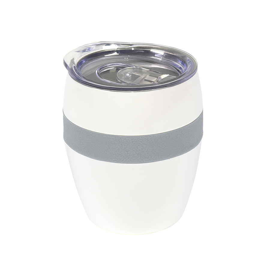 Термокружка LINE, белый/черный, сталь, 300 мл